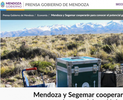 La minería y la investigación geotérmica forman parte de una nueva cooperación en Mendoza, Argentina