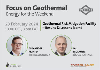 Webinar: Resultados y lecciones del Fondo de Mitigación de Riesgos Geotérmicos, 23 de febrero de 2024