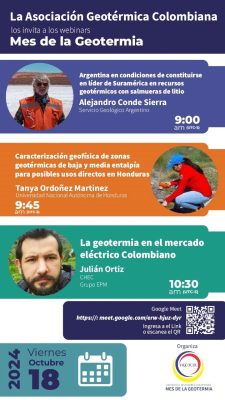 Webinar: segunda jornada del mes de la geotermia en Colombia organizada por AGEOCOL