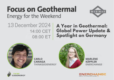 Seminario web: Actualización mundial sobre energía geotérmica y aspectos destacados de Alemania, 13 de diciembre de 2024