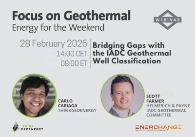 Webinar: cómo superar las brechas con la clasificación de pozos geotérmicos de la IADC, 28 de febrero de 2025